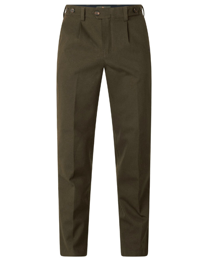 Shaded Olive coloured Seeland Mens Woodcock Royale Trousers on white background #colour_shaded-olive