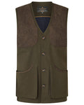 Shaded Olive coloured Seeland Mens Woodcock Royale Waistcoat on white background #colour_shaded-olive