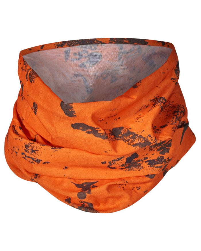 Pine Green InVis Orange Blaze Coloured Seeland Neck Gaiter 2 Pack on White background #colour_pine-green-invis-orange-blaze