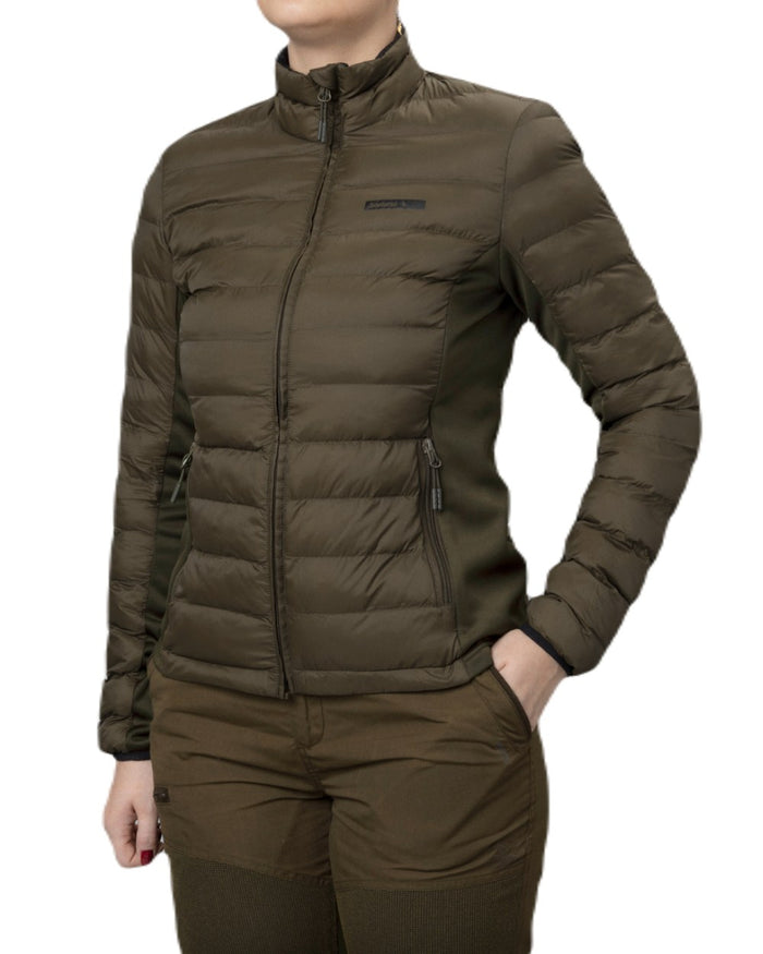 Pine Green Coloured Seeland Therma Jacket on white background #colour_light-pine
