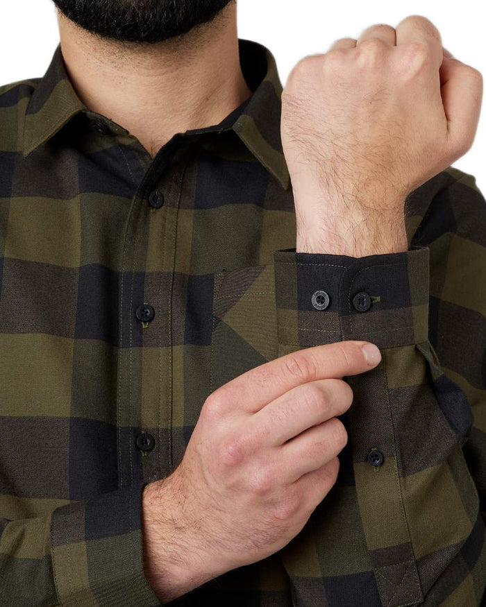 Green Check Coloured Seeland Toronto Shirt on White background #colour_green-check