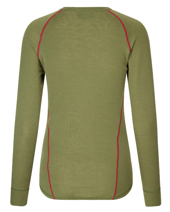 Capulet Olive Coloured Seeland Womens Hawker Base Layer on white background #colour_capulet-olive