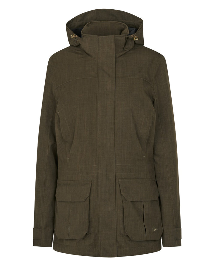 Light Pine Coloured Seeland Womens Highpoint Harriet Jacket on white background #colour_light-pine