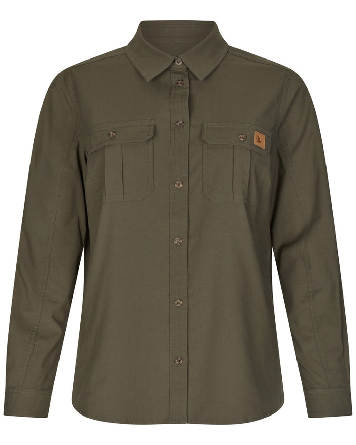Grape Leaf coloured Seeland Mens Selous Ines Long Sleeve Cargo Shirt on white background #colour_grape-leaf