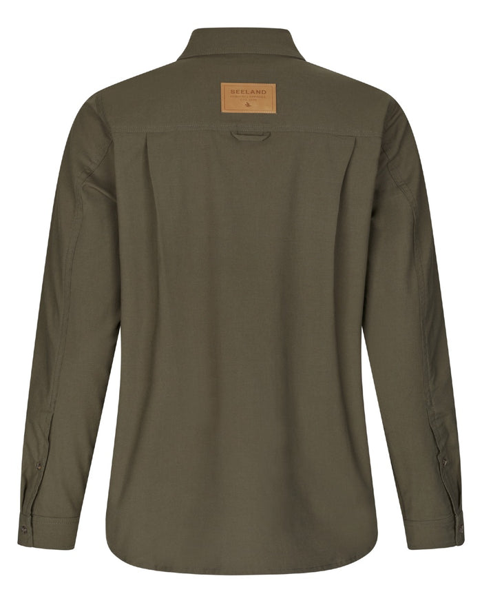 Grape Leaf coloured Seeland Mens Selous Ines Long Sleeve Cargo Shirt on white background #colour_grape-leaf