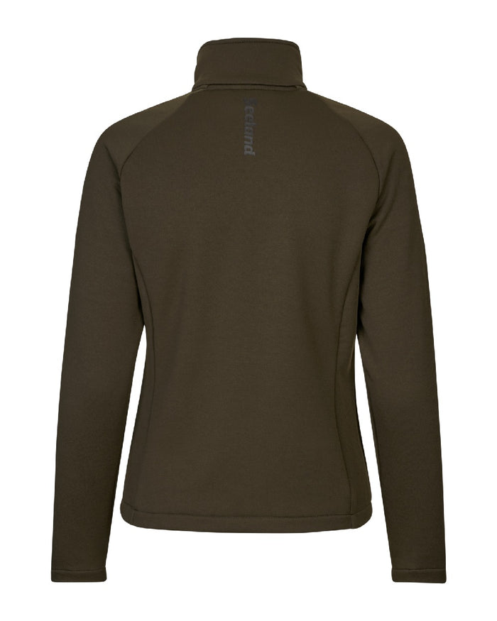 Pine Green Coloured Seeland Womens Tidal Tora Fleece Jacket on White background #colour_pine-green
