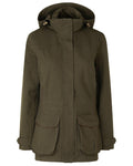 Shaded Olive coloured Seeland Womens Woodcock Royale Eve Jacket on white background #colour_shaded-olive
