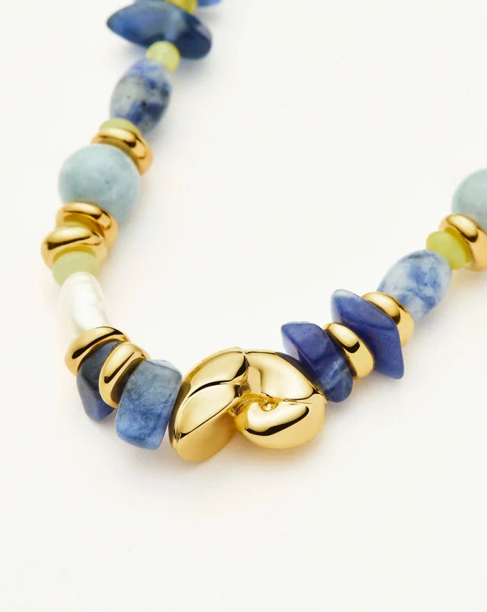 Shell Statement Multi Beaded Bracelet | 18ct Gold Plated/Multi Gemstone Bracelets Missoma
