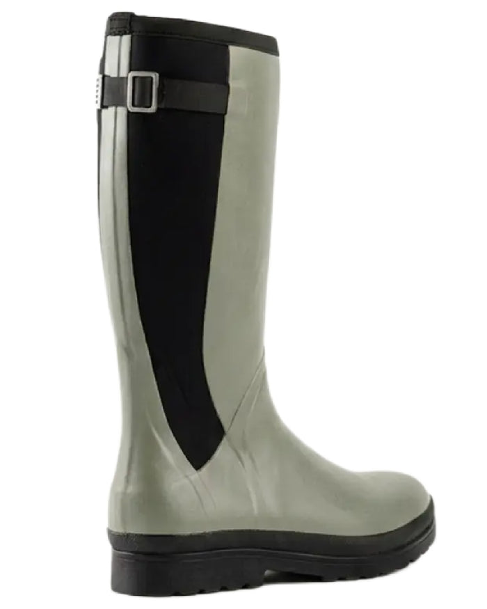 Olive coloured Skellerup Womens Meadow Wellingtons on white background #colour_olive