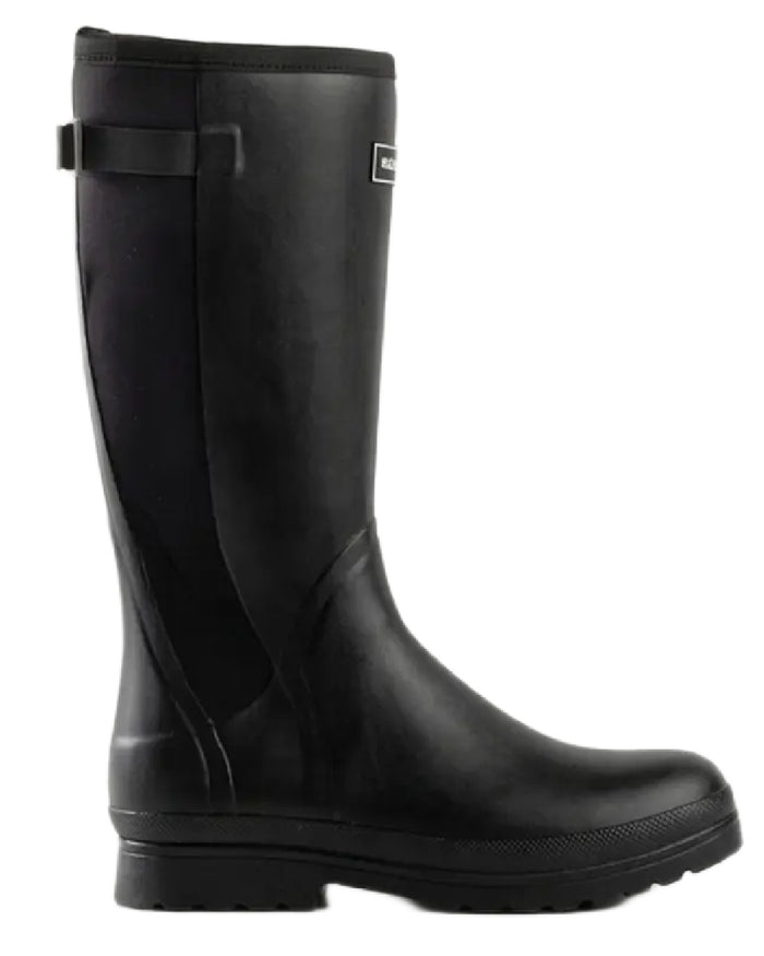 Black coloured Skellerup Womens Meadow Wellingtons on white background #colour_black