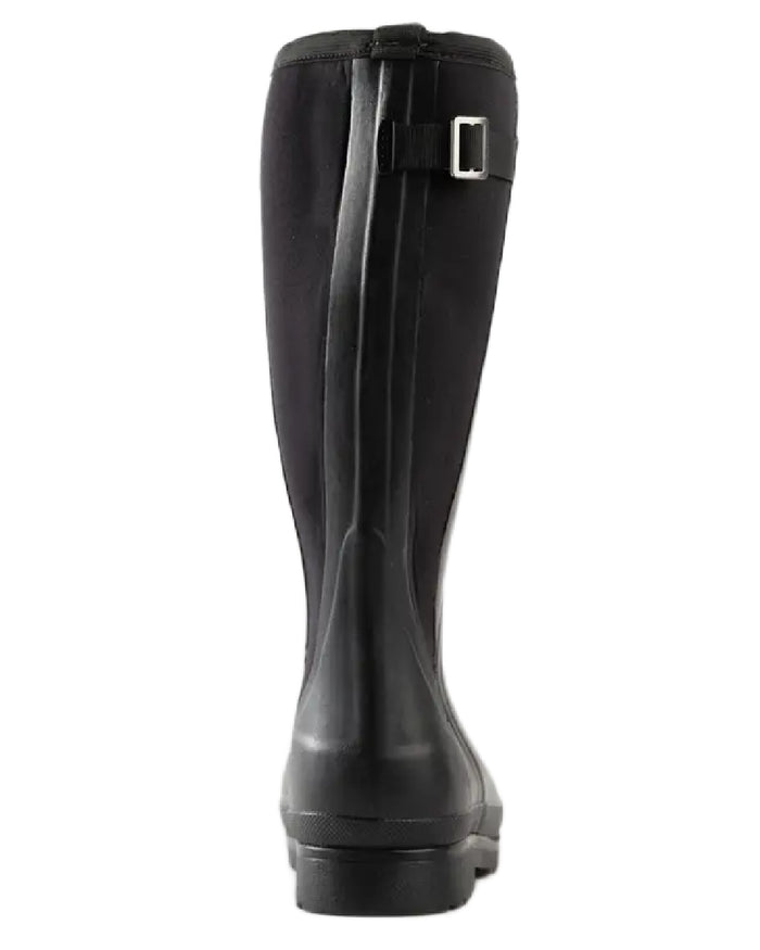 Black coloured Skellerup Womens Meadow Wellingtons on white background #colour_black