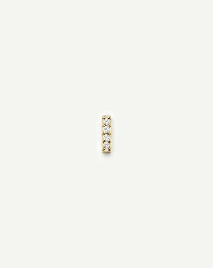 Fine Diamond Bar Flat Back Stud Earring | 14ct Yellow Gold/Diamond Earrings Missoma