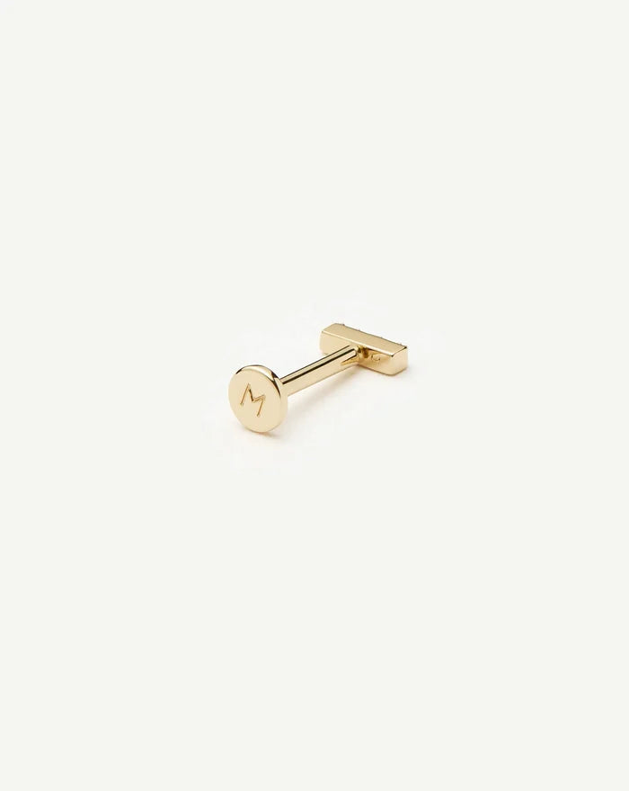 Fine Diamond Bar Flat Back Stud Earring | 14ct Yellow Gold/Diamond Earrings Missoma
