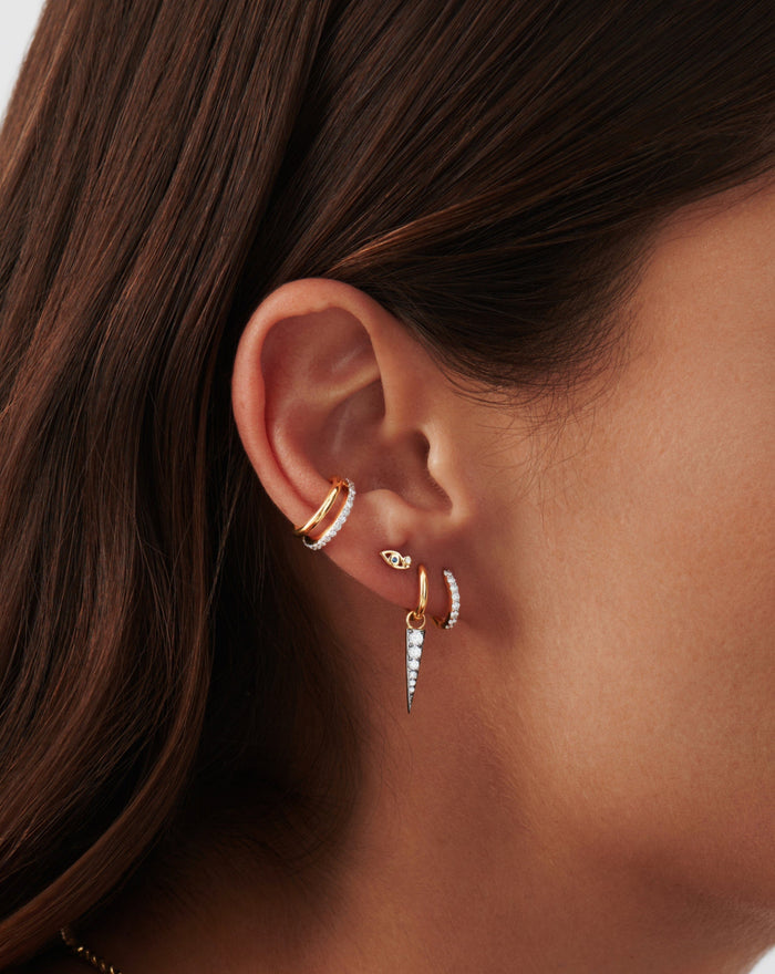 Fine Diamond & Blue Sapphire Eye Single Stud Earring Earrings Missoma