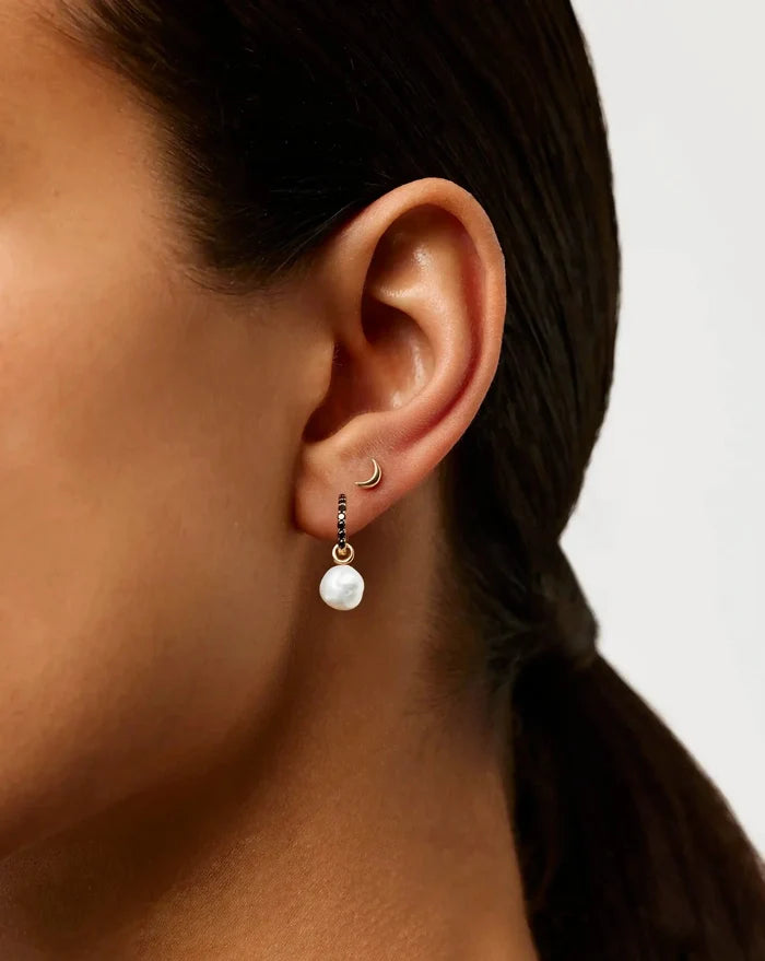 Fine Moon Piercing Stud Earring | 14ct Yellow Gold Earrings Missoma