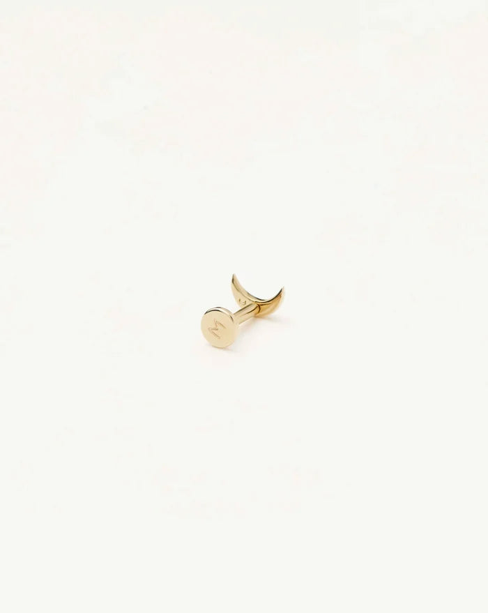 Fine Moon Piercing Stud Earring | 14ct Yellow Gold Earrings Missoma