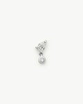 Solid Gold Pear Diamond Charm Flat Back Stud Earring | 9ct Solid White Gold Earrings Missoma
