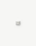 Fine Square Solitaire Piercing Stud Earring | 14ct White Gold/Diamond Earrings Missoma