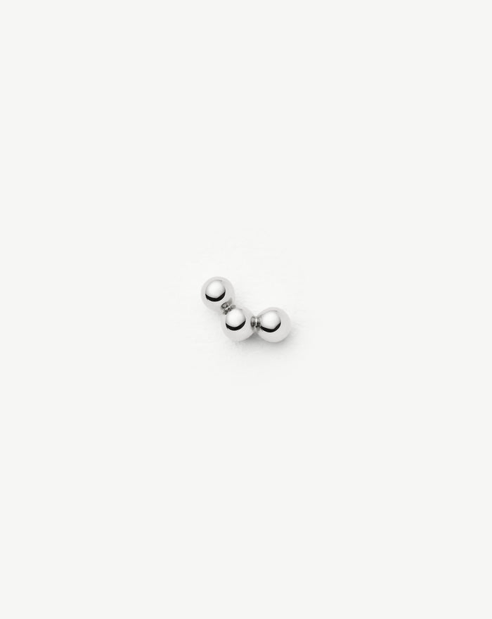 Fine Trio Piercing Stud Earring | 14ct White Gold Earrings Missoma