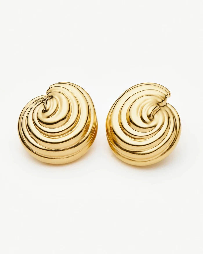 Spiral Dome Oversized Stud Earrings | 18ct Gold Plated Earrings Missoma
