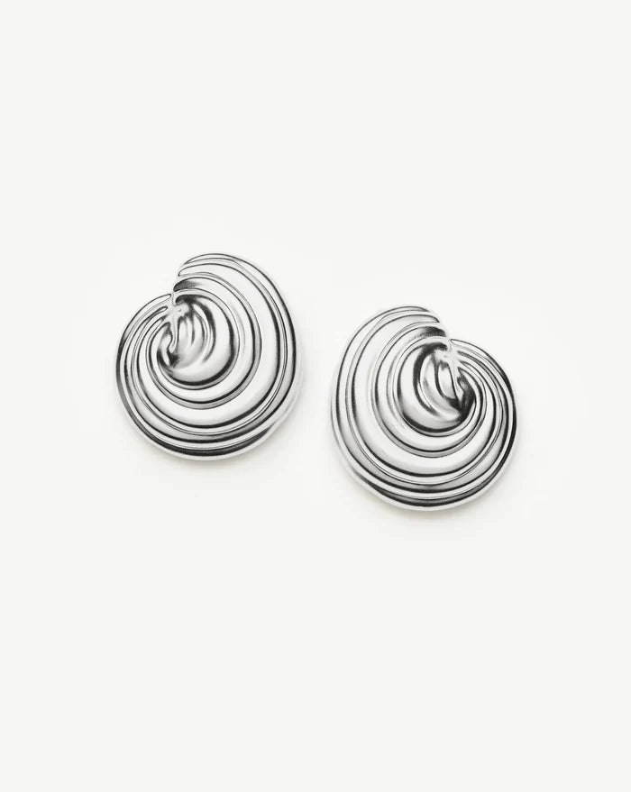 Spiral Dome Oversized Stud Earrings | Silver Plated Earrings Missoma