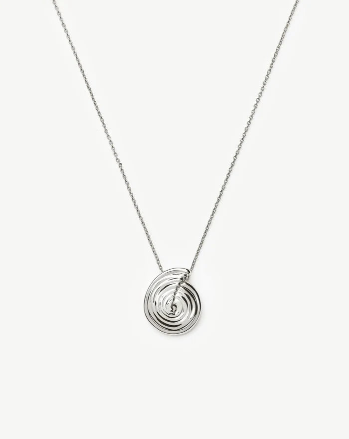 Spiral Large Pendant Necklace | Silver Plated Necklaces Missoma