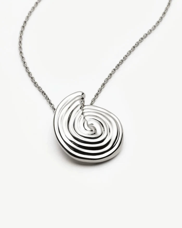 Spiral Large Pendant Necklace | Silver Plated Necklaces Missoma