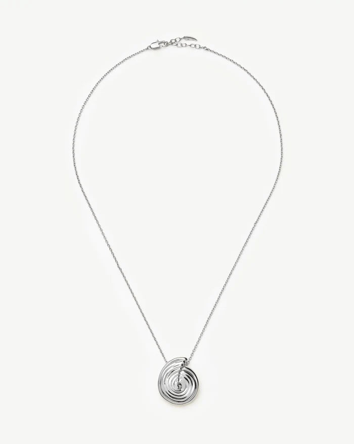 Spiral Large Pendant Necklace | Silver Plated Necklaces Missoma