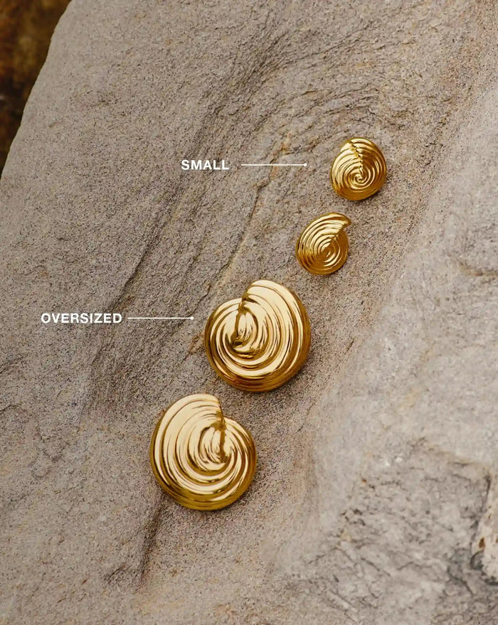 Spiral Small Stud Earrings | 18ct Gold Plated Earrings Missoma
