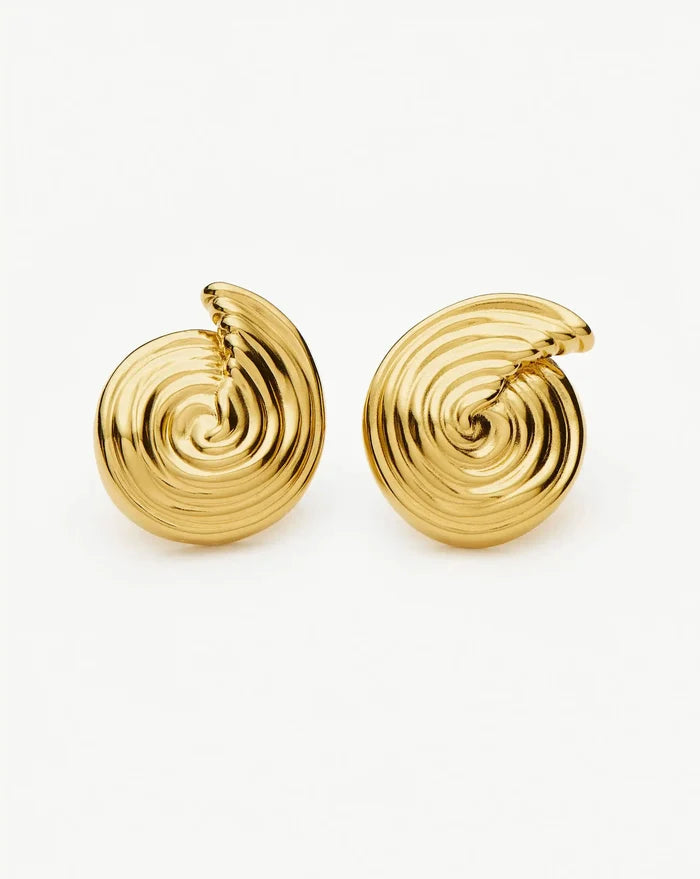 Spiral Small Stud Earrings | 18ct Gold Plated Earrings Missoma