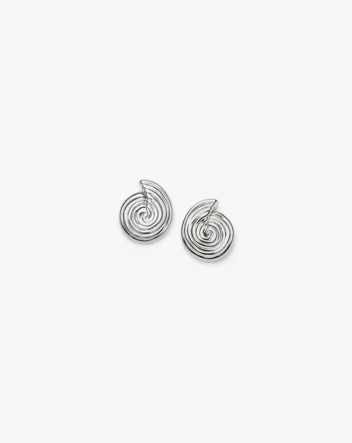 Spiral Small Stud Earrings | Silver Plated Earrings Missoma
