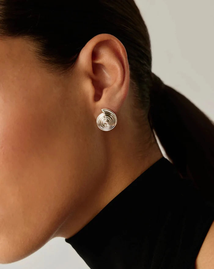 Spiral Small Stud Earrings | Silver Plated Earrings Missoma