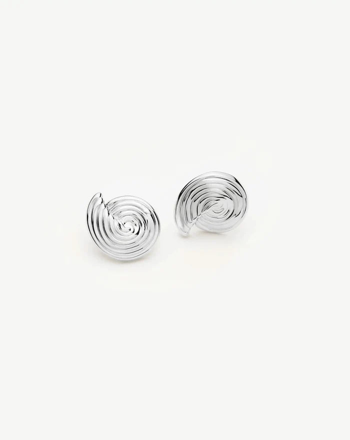 Spiral Small Stud Earrings | Silver Plated Earrings Missoma