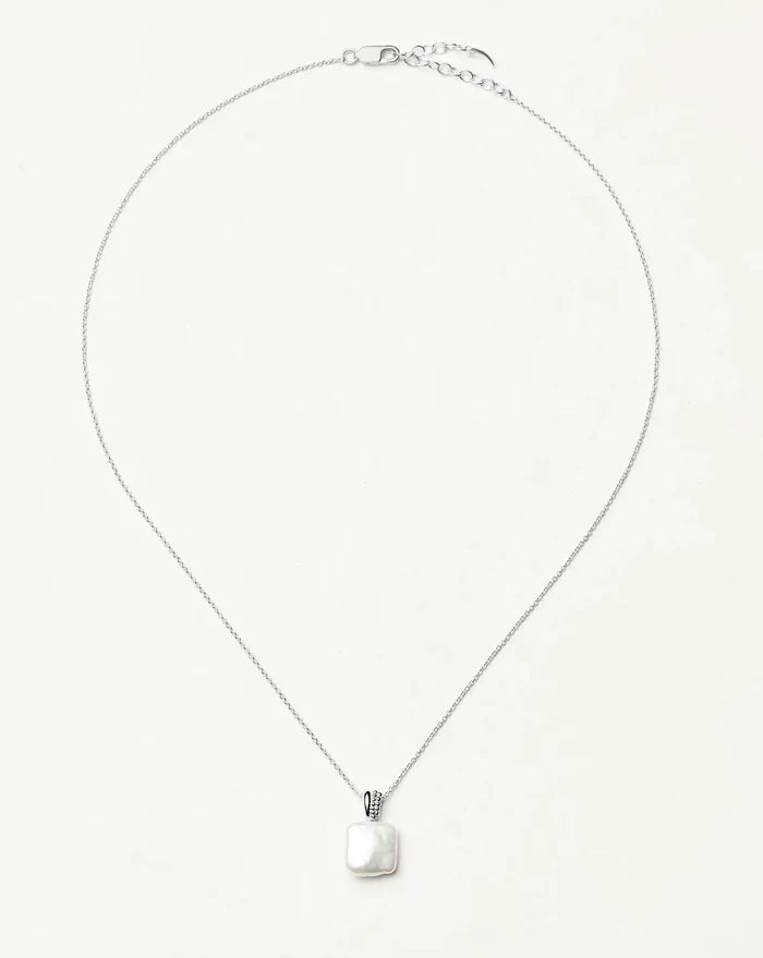 Square Pearl Baya Pendant Necklace | Sterling Silver/Pearl Necklaces Missoma