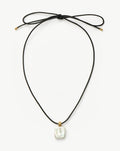Square Pearl Pendant Cord Necklace | 18ct Gold Plated Vermeil/Pearl Necklaces Missoma