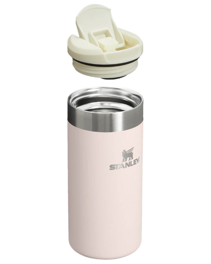 Rose Quartz Coloured Stanley AeroLight Transit Mug 0.35L on white background #colour_rose-quartz
