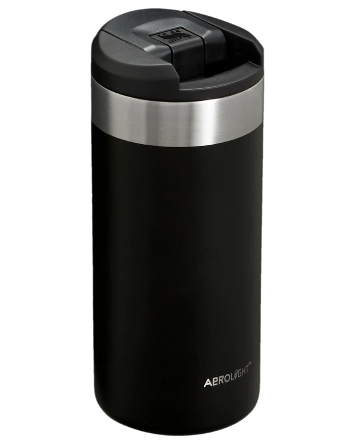 Black Coloured Stanley AeroLight Transit Mug 0.35L on white background #colour_black