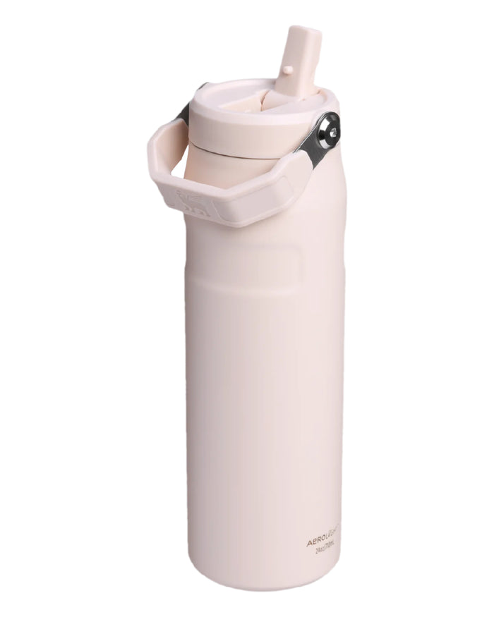 Rose Quartz Coloured Stanley IceFlow Flip Straw 2.0 Bottle 0.7L on white background #colour_rose-quartz