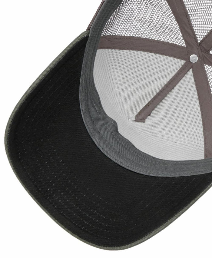 Green White coloured Stetson American Heritage Sun Trucker Cap on white background #colour_green-white