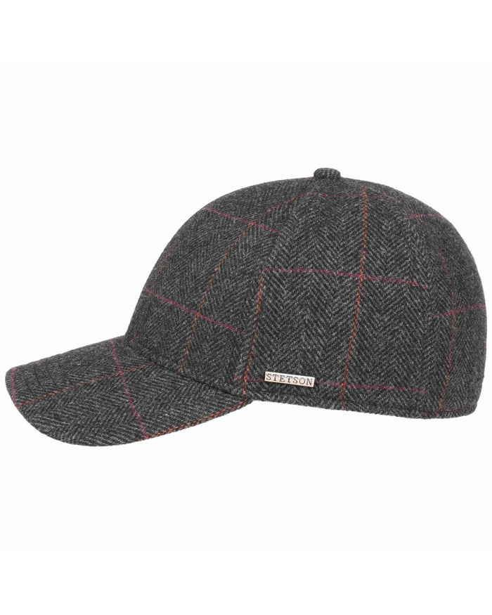 Anthracite Melange Coloured Stetson Baseball Wool Ear Flaps Cap On A White Background #colour_anthracite-melange