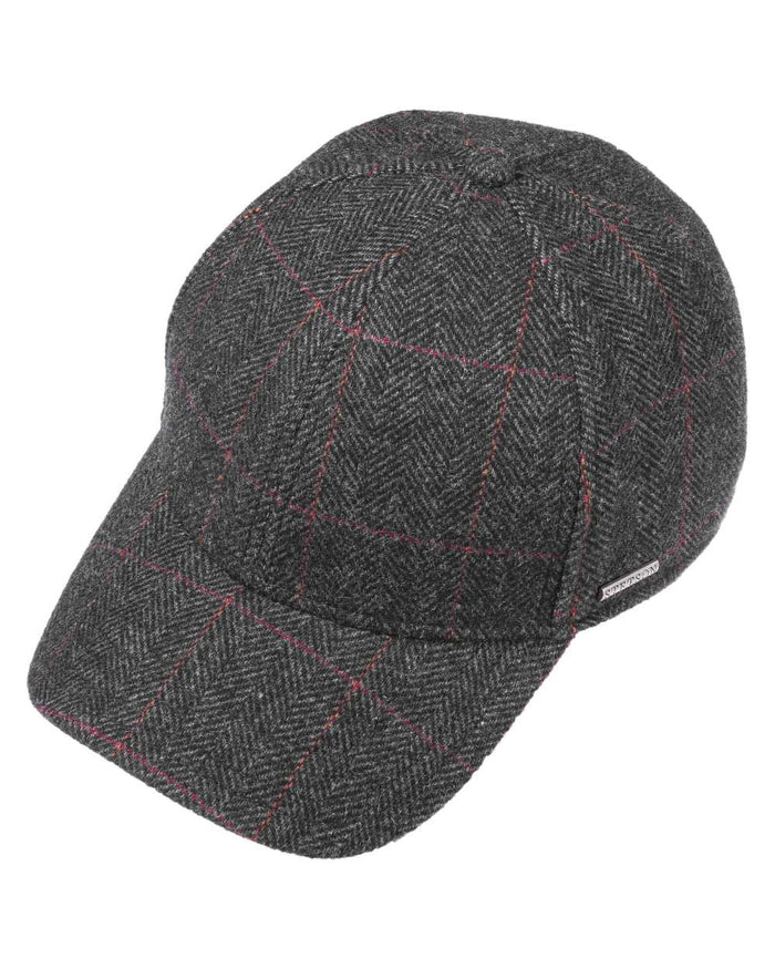 Anthracite Melange Coloured Stetson Baseball Wool Ear Flaps Cap On A White Background #colour_anthracite-melange