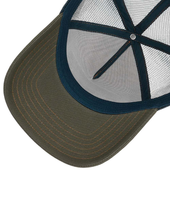 Blue coloured Stetson Biker Trucker Cap on white background #colour_blue