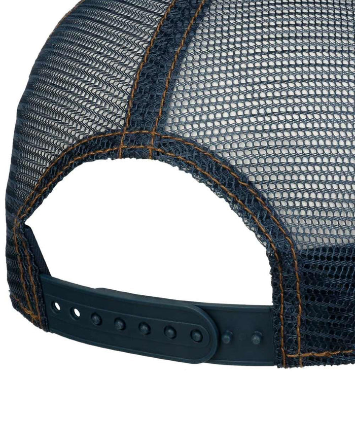 Blue coloured Stetson Biker Trucker Cap on white background #colour_blue