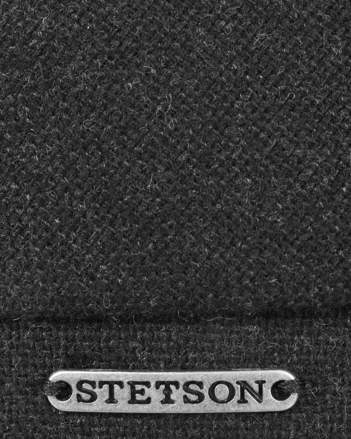 Anthracite coloured Stetson Brooklin Wool Cashmere Flat Cap on white background #colour_anthracite