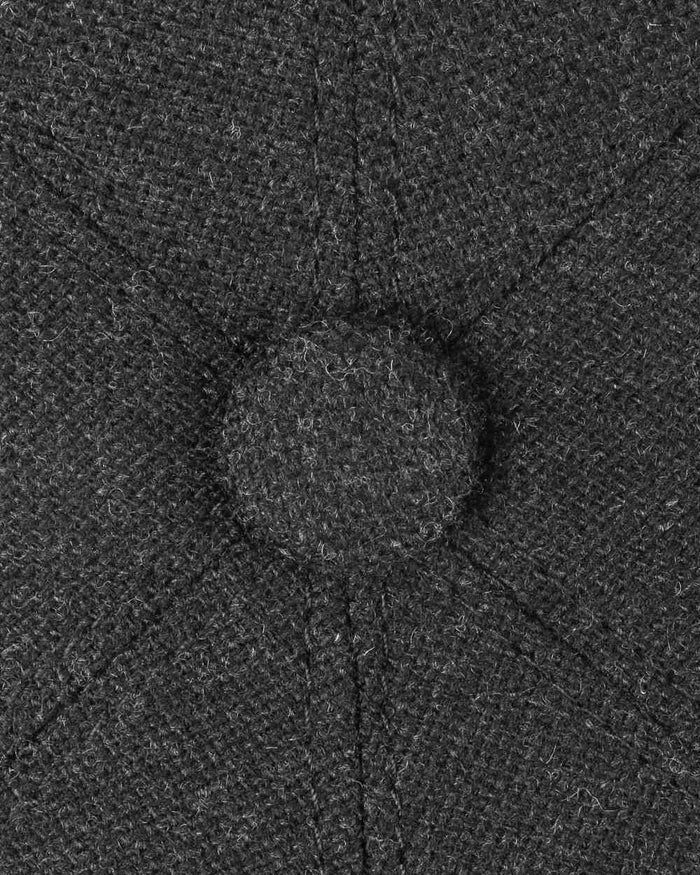 Anthracite coloured Stetson Brooklin Wool Cashmere Flat Cap on white background #colour_anthracite
