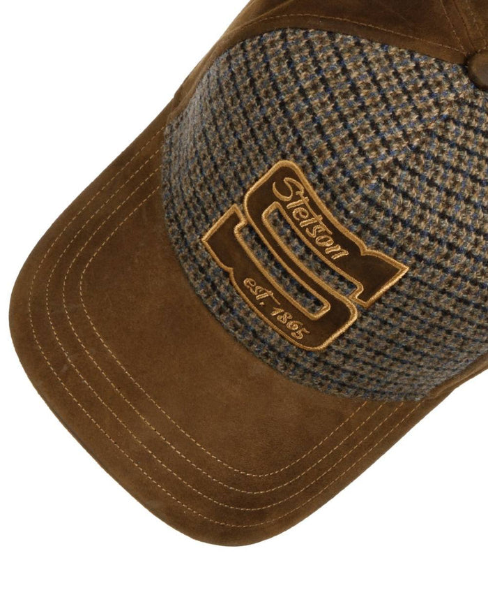Brown coloured Stetson Capital S Trucker Cap on white background #colour_brown