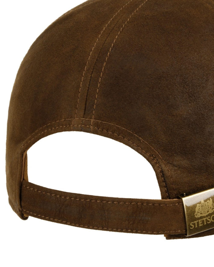 Brown coloured Stetson Capital S Trucker Cap on white background #colour_brown