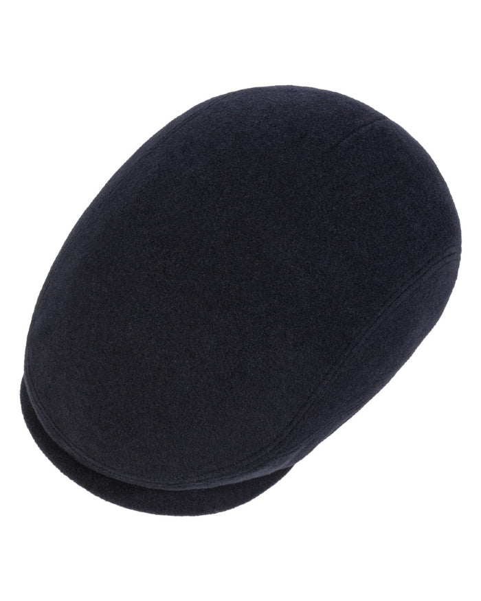 Navy coloured Stetson Cashmere Wool Driver Cap on white background #colour_navy