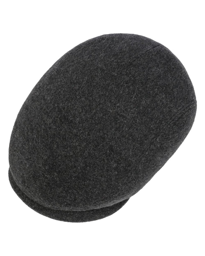 Anthracite Melange Coloured Stetson Cashmere Wool Driver Cap On A White Background #colour_anthracite-melange