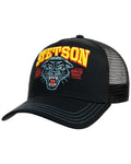 Black coloured Stetson Wild Ones Trucker Cap on white background #colour_black